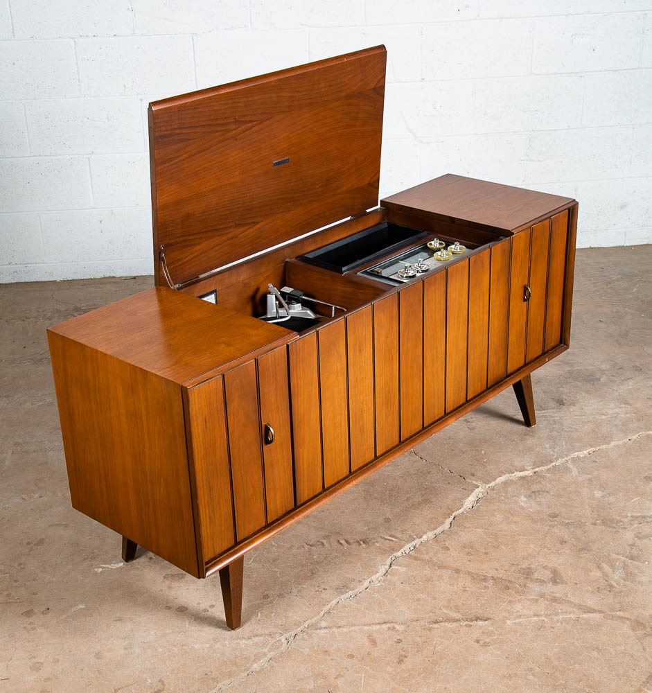 Mid Century Modern Stereo Console Record Player Zenith X930 Hifi Radio Wood Mcm