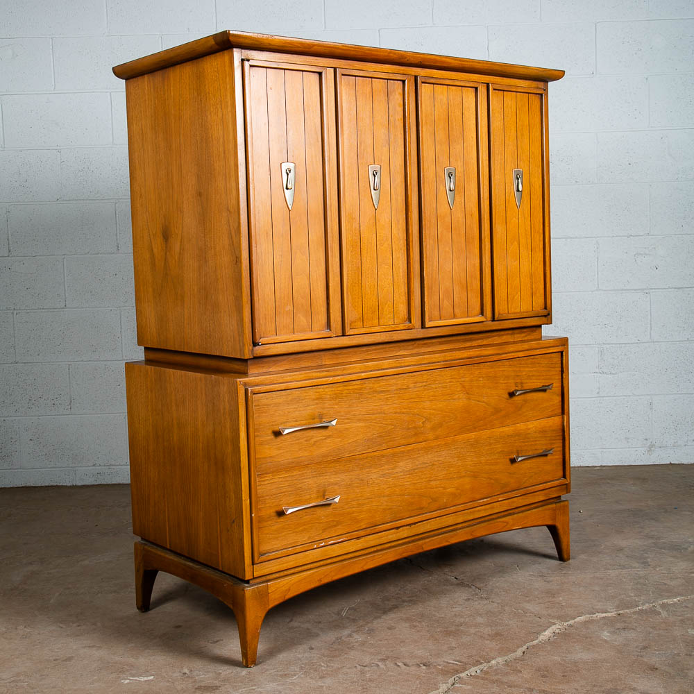 Mid Century Modern Dresser Highboy Kent Coffey Wharton 5 Drawer Vintage Danish - Image 4