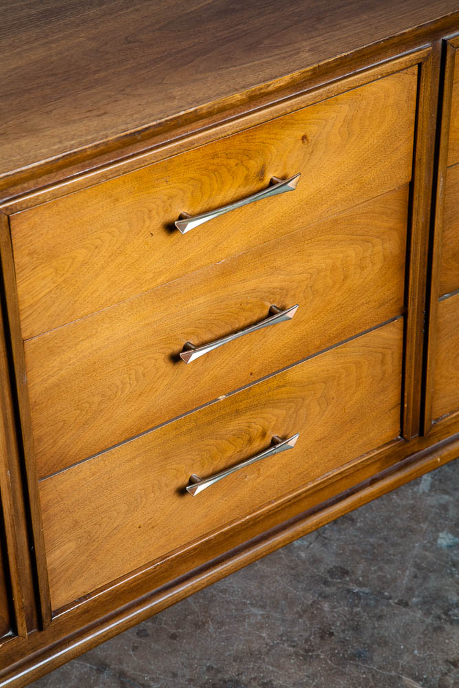 Mid Century Modern Dresser Credenza Kent Coffey Wharton 9 Drawer Vintage Danish - Image 9