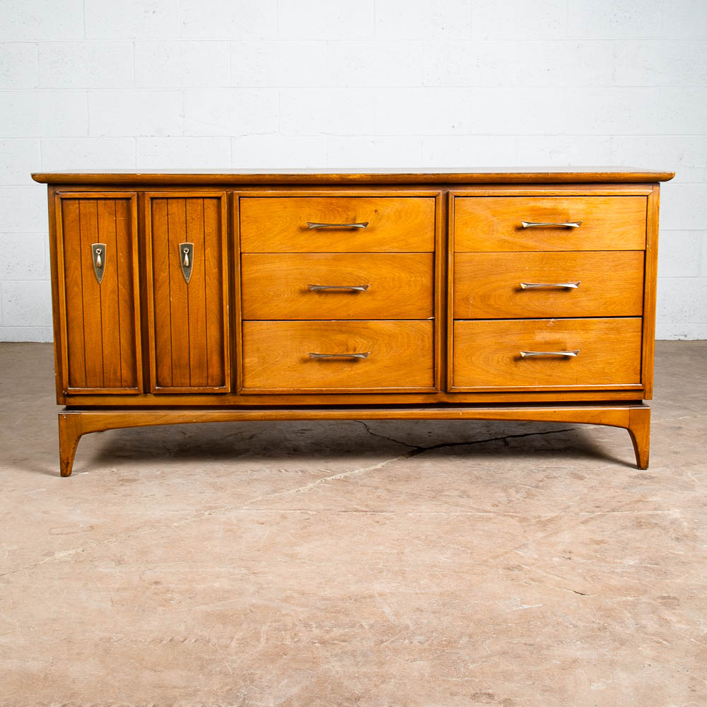 Mid Century Modern Dresser Credenza Kent Coffey Wharton 9 Drawer Vintage Danish - Image 2