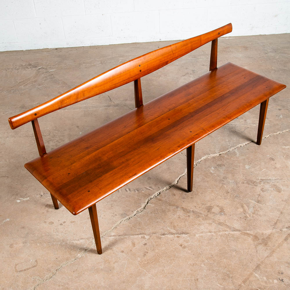 Mid Century Modern Bench Solid Cherry Stewart MacDougall Kipp Stewart Winchendon - Image 10