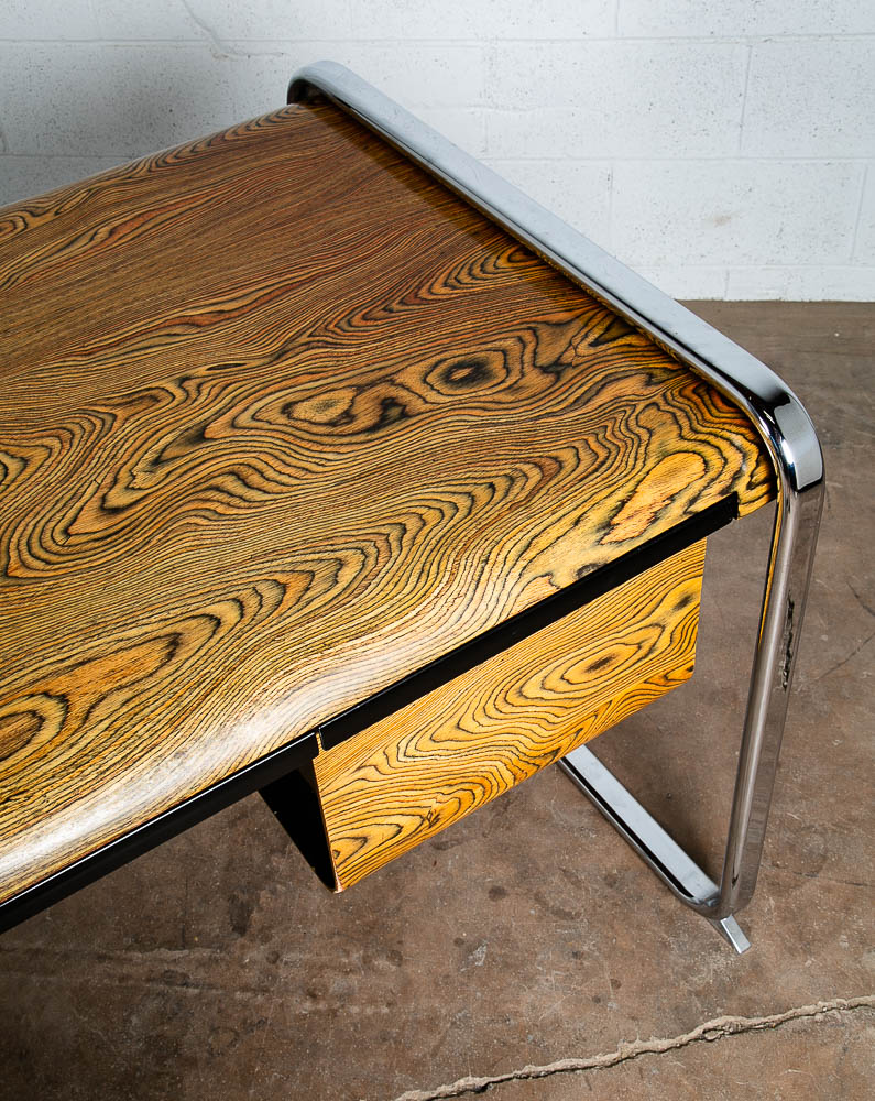Mid Century Modern Desk Executive Peter Protzman Herman Miller Zebrawood Chrome - Image 12