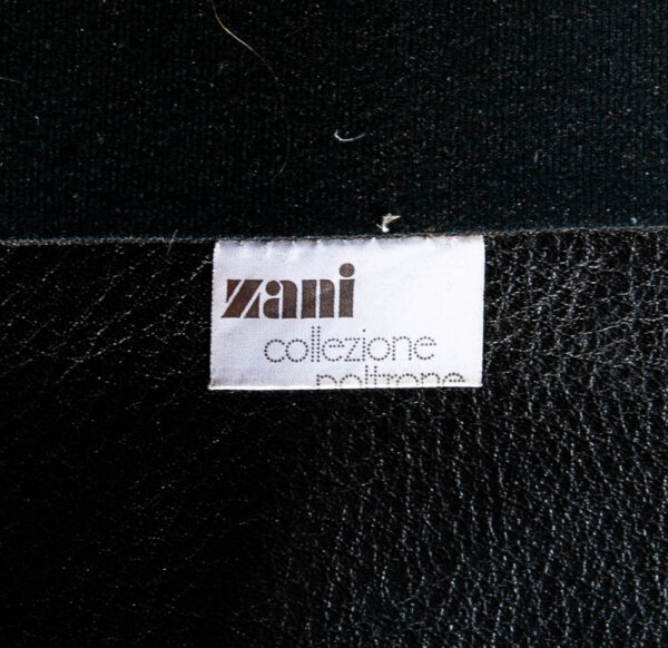 Mid Century Post Modern Leather Sofa Couch 3 Seater Marco Zani Italy Black 80s - Image 8