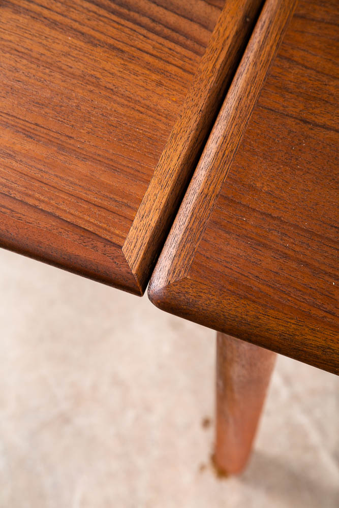 Mid Century Danish Modern Dining Table Solid Teak Extension 2 Draw Leaf Denmark - Image 12
