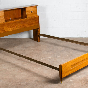 Mid Century Modern Bed Frame Headboard Full Sz LA period Furniture Solid wood NM