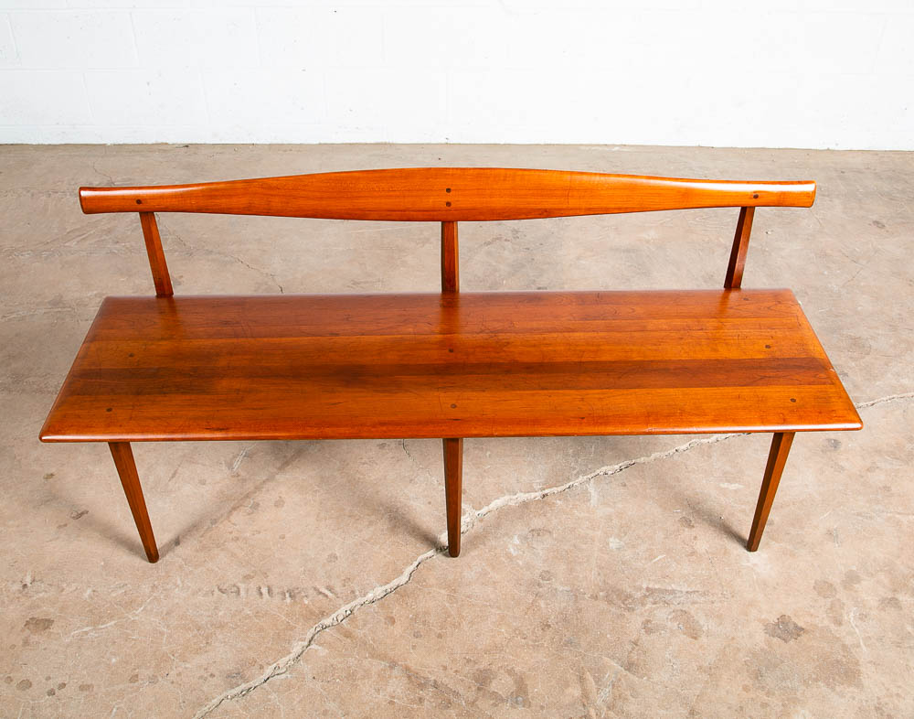Mid Century Modern Bench Solid Cherry Stewart MacDougall Kipp Stewart Winchendon - Image 2