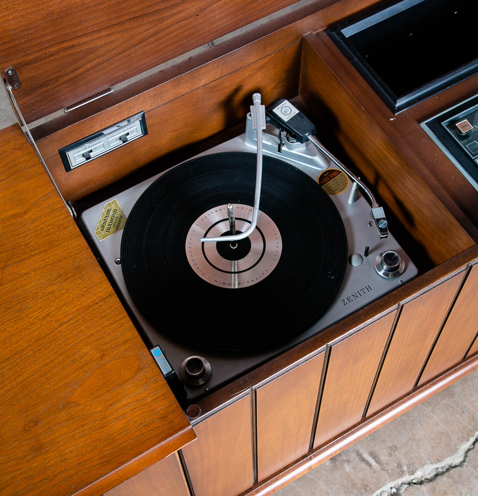 Mid Century Modern Stereo Console Record Player Zenith X930 Hifi Radio Wood Mcm - Image 9