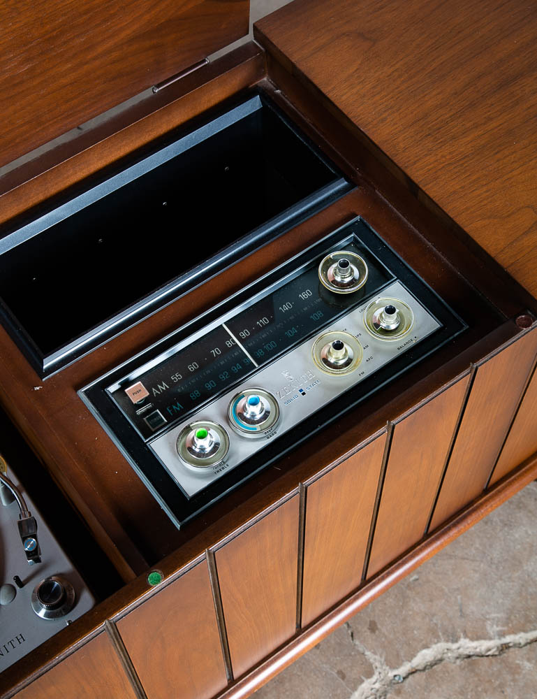 Mid Century Modern Stereo Console Record Player Zenith X930 Hifi Radio Wood Mcm - Image 8