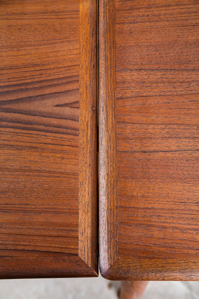 Mid Century Danish Modern Dining Table Solid Teak Extension 2 Draw Leaf Denmark - Image 10