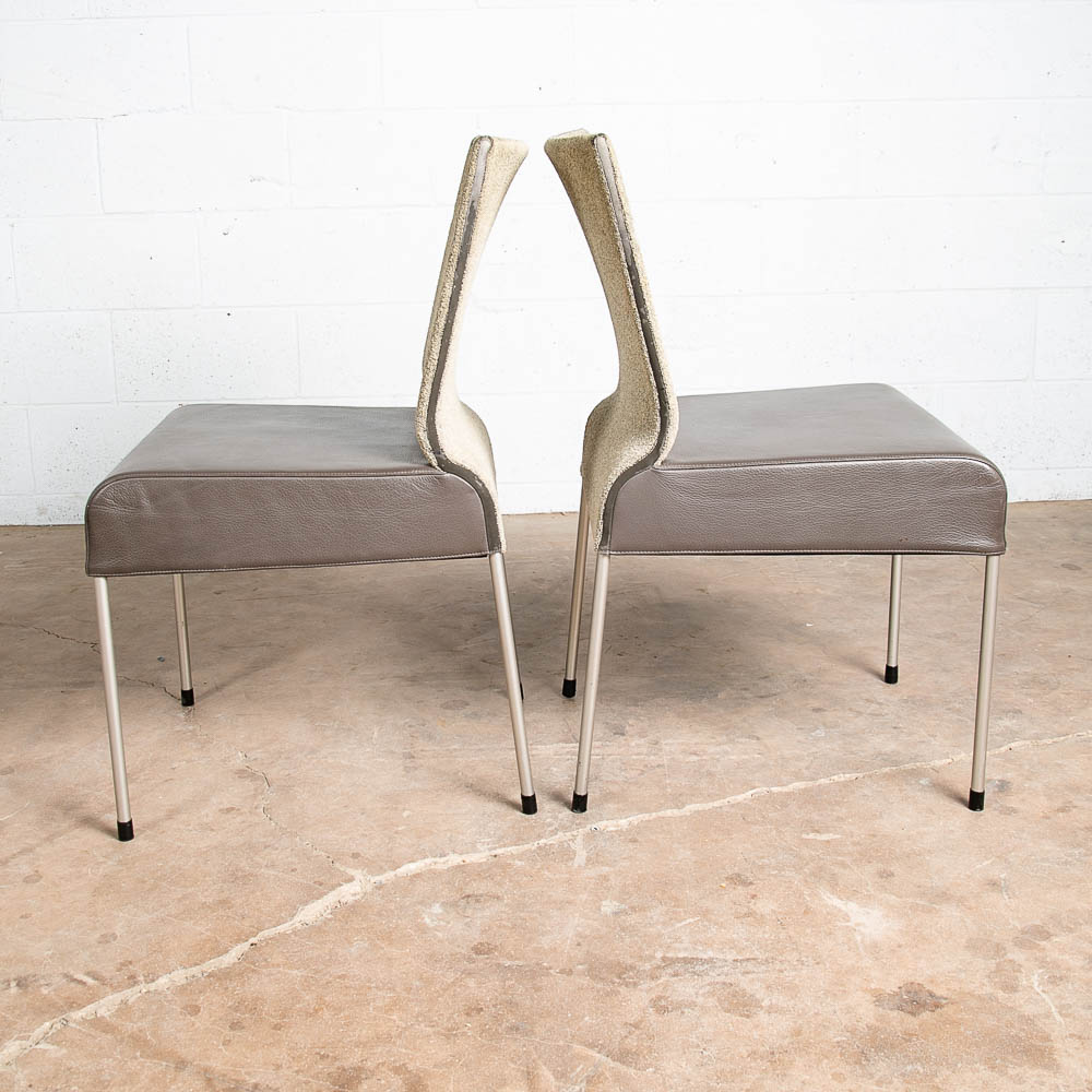 Late Mid Century Dining Chairs Set 6 Montis Gijs Papavoine Leather Vintage Mike - Image 4