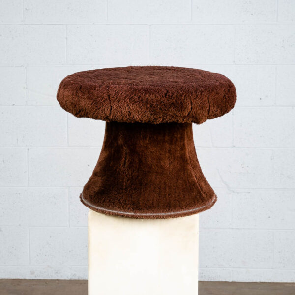 Mid Century Modern Stool Mushroom Brown Vintage Round Shag Groovy 70s Seat Mcm - Image 5