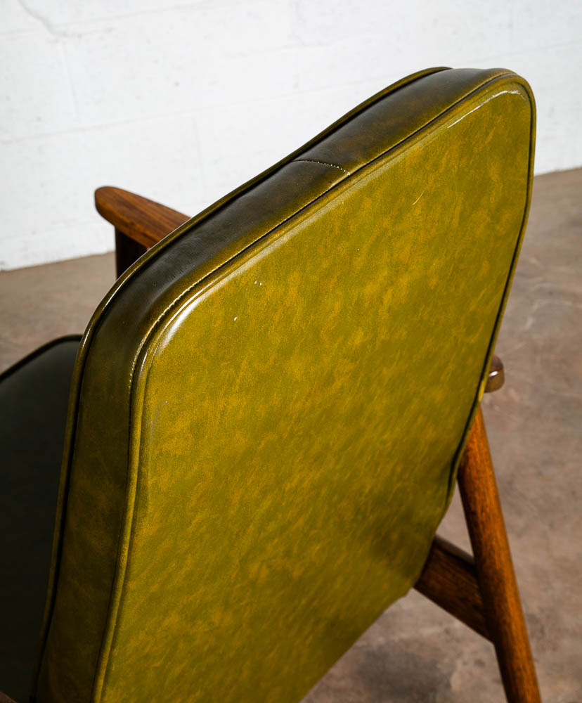 Mid Century Modern Lounge Chair Armchair Green Pine American Highback Arms Mcm - Image 7