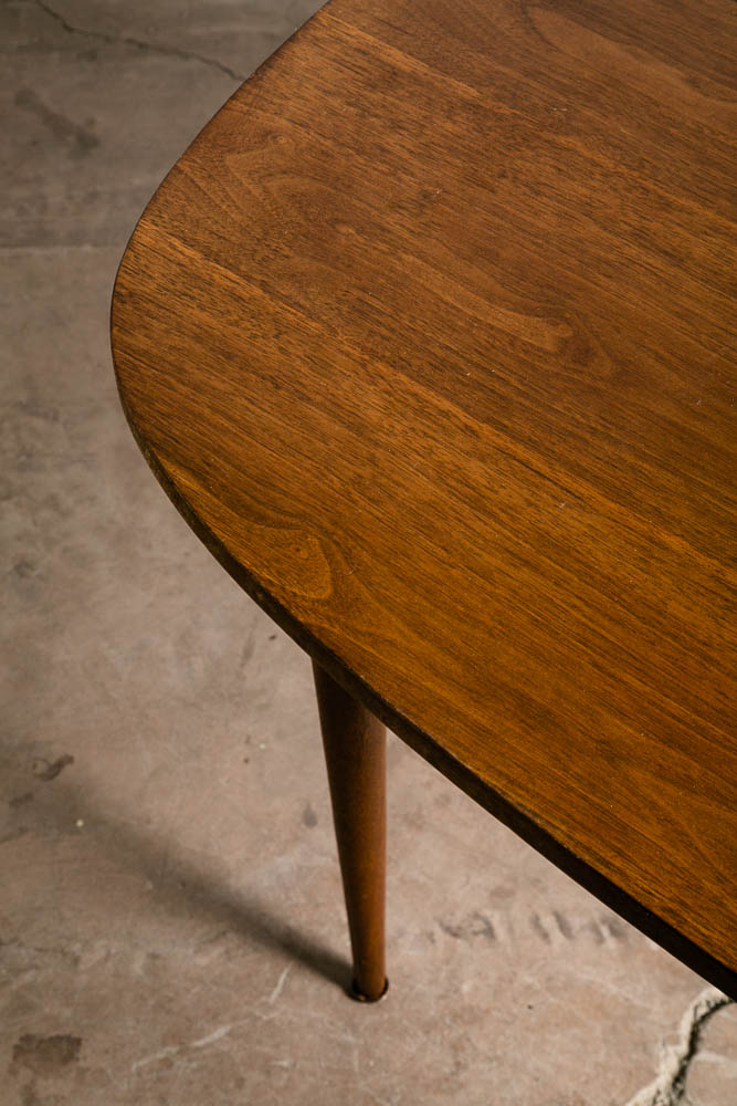 Mid Century Modern Dining Table Drexel Walnut Extension leaf x3 Oval Restored NM - Image 10