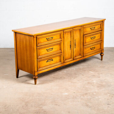 Mid Century Modern Dresser Credenza 9 Drawer White Vintage Walnut Sideboard VG