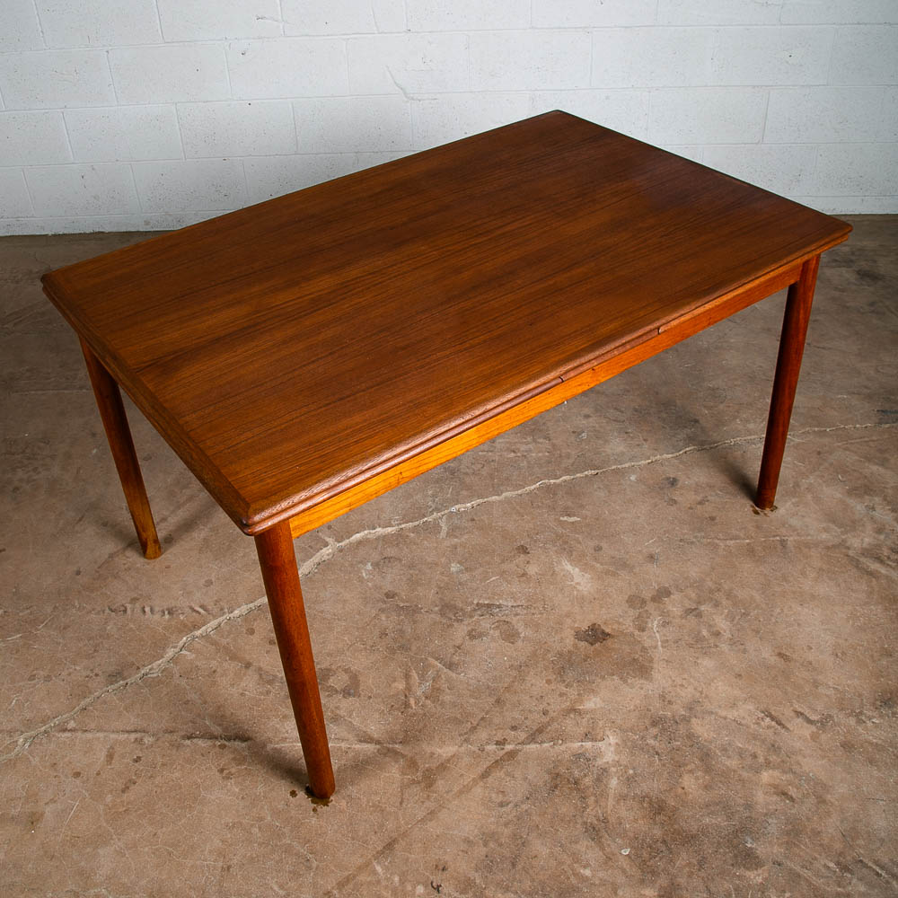 Mid Century Danish Modern Dining Table Solid Teak Extension 2 Draw Leaf Denmark - Image 6