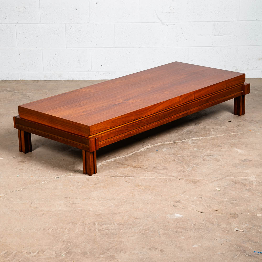 Mid Century Modern Coffee Table Martin Borenstein Walnut Challenger Series 1968 - Image 3