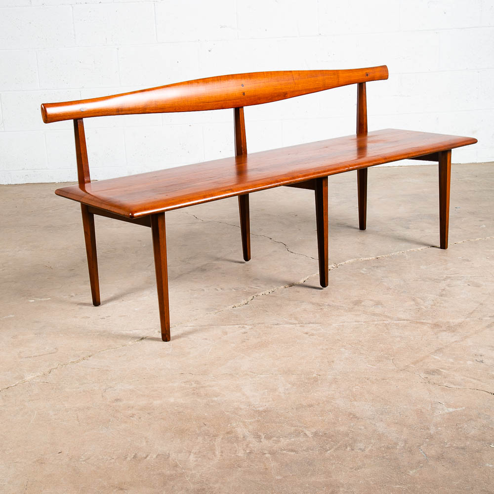 Mid Century Modern Bench Solid Cherry Stewart MacDougall Kipp Stewart Winchendon - Image 3