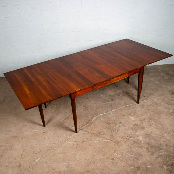 Mid Century Modern Dining Table Drop Leaf Willets Solid Cherry Wood Extension x2