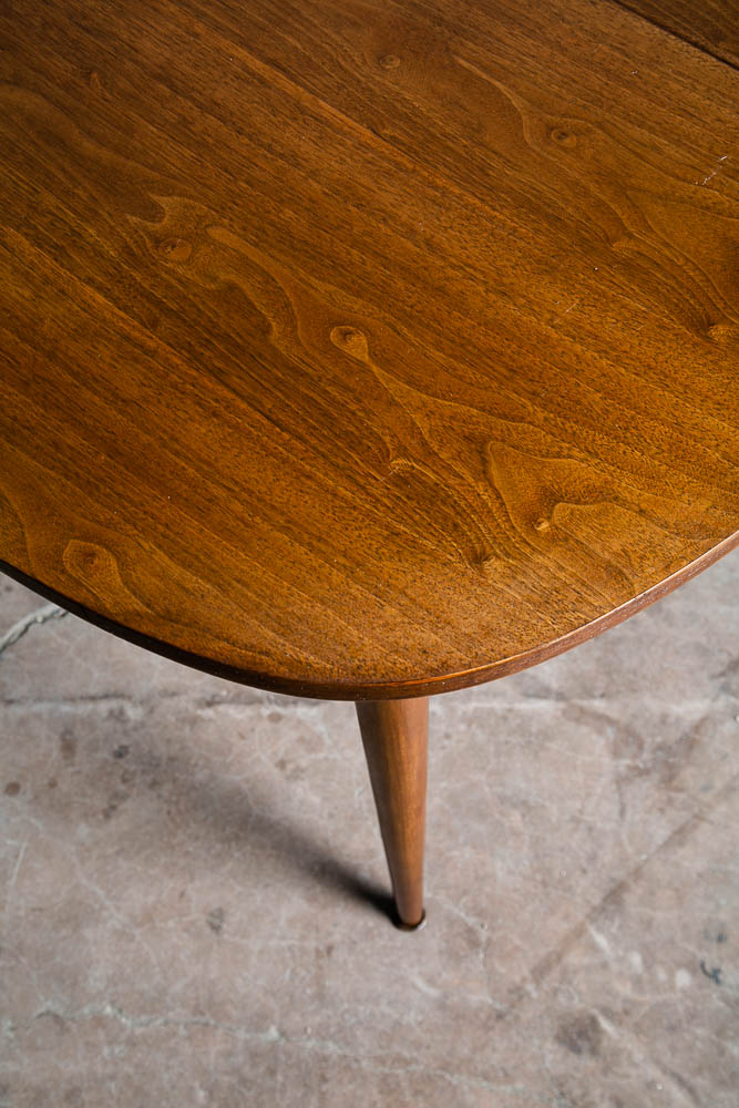 Mid Century Modern Dining Table Drexel Walnut Extension leaf x3 Oval Restored NM - Image 8