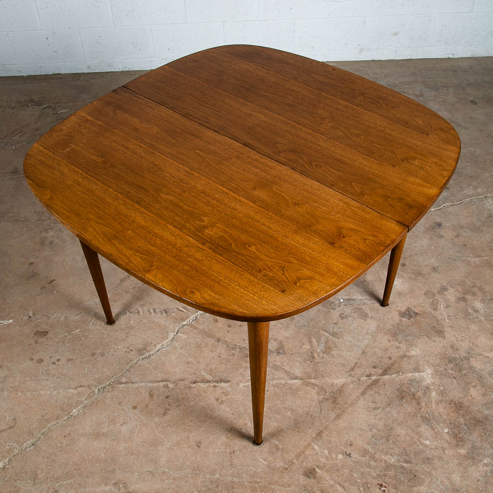 Mid Century Modern Dining Table Drexel Walnut Extension leaf x3 Oval Restored NM - Image 2
