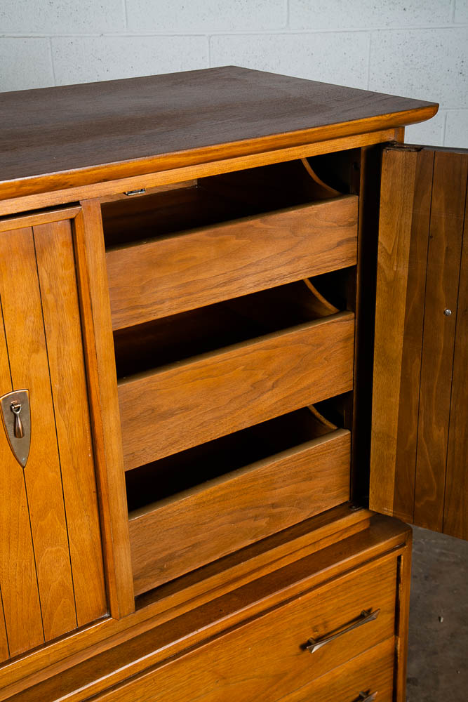 Mid Century Modern Dresser Highboy Kent Coffey Wharton 5 Drawer Vintage Danish - Image 12