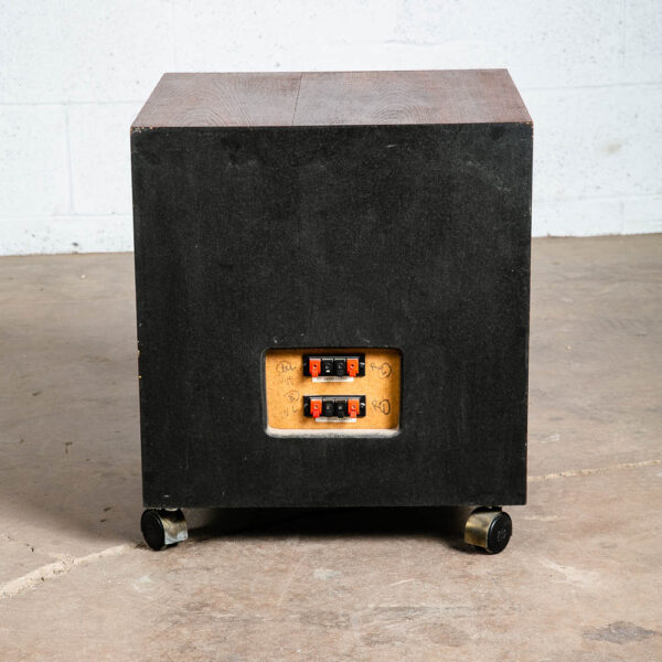 Mid Century Modern Subwoofer Rolling Table Square Cube Walnut Vintage Speaker VG - Image 5