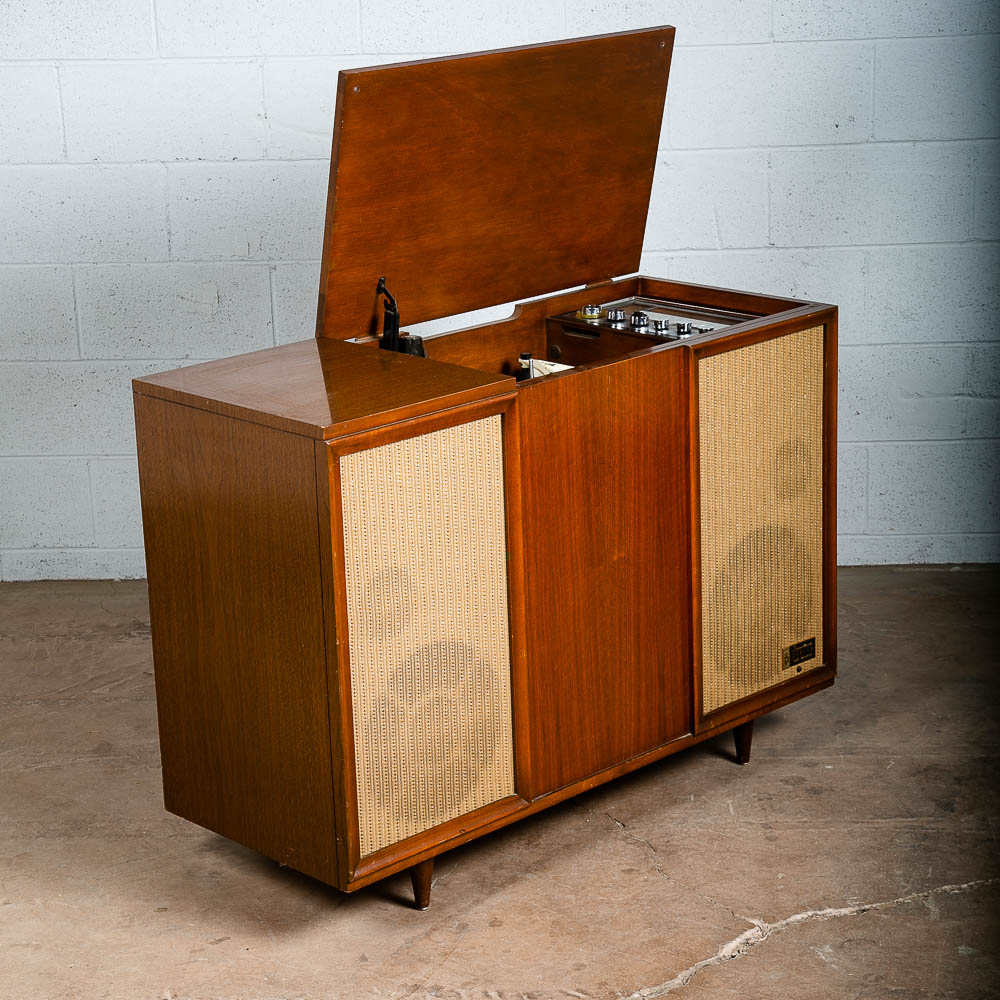 Mid Century Modern Stereo Console Credenza Record Player Hifi Radio Zenith Mcm