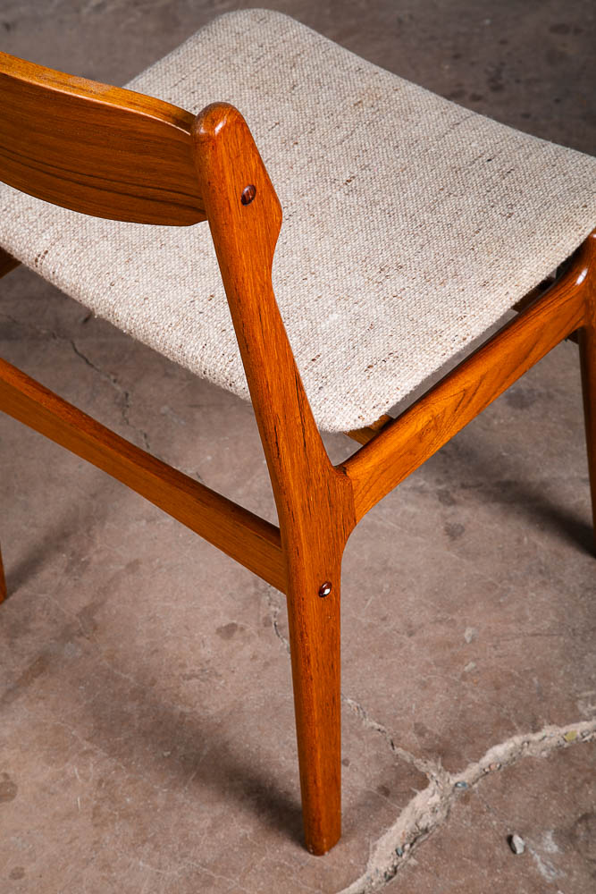 Mid Century Danish Modern Dining Chair Solid Teak White Findahls Denmark Vintage - Image 7