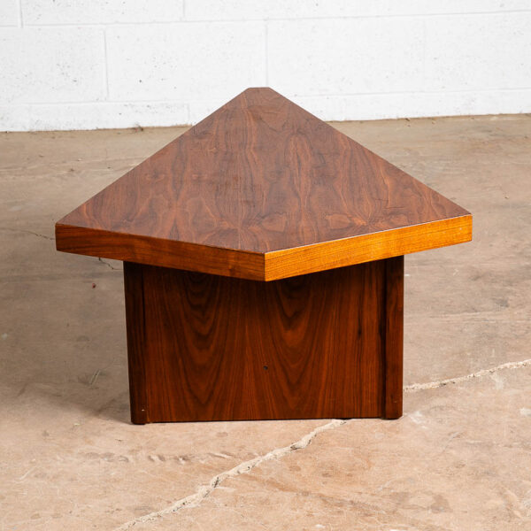 Mid Century Modern End Table Side Martin Borenstein Design Walnut Triangle MB - Image 4
