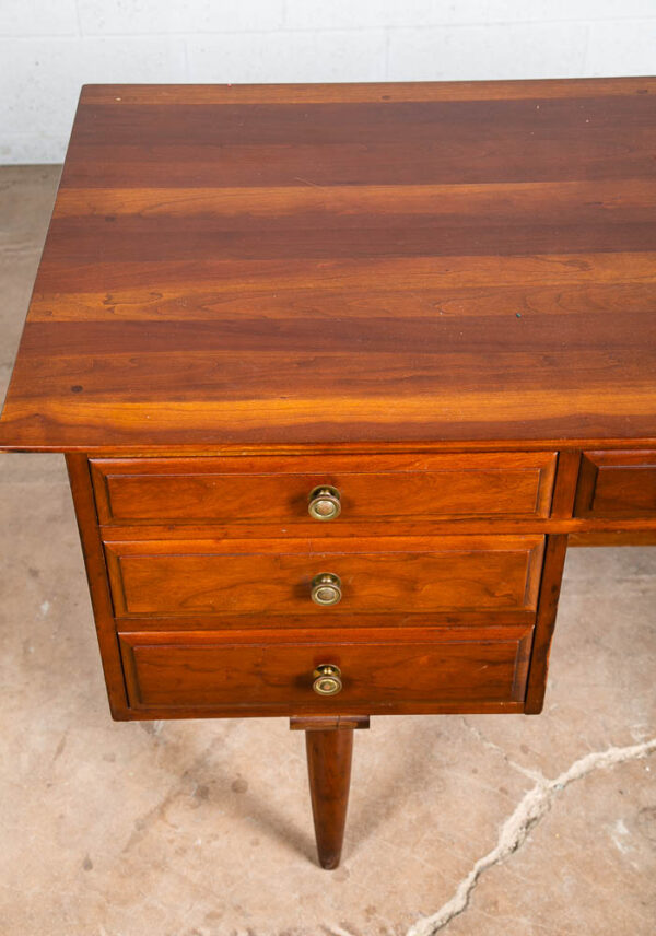 Mid Century Modern Desk Willett Solid Cherry Office 4 Drawers Vintage Danish Mcm - Image 9