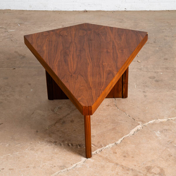 Mid Century Modern End Table Side Martin Borenstein Design Walnut Triangle MB - Image 9