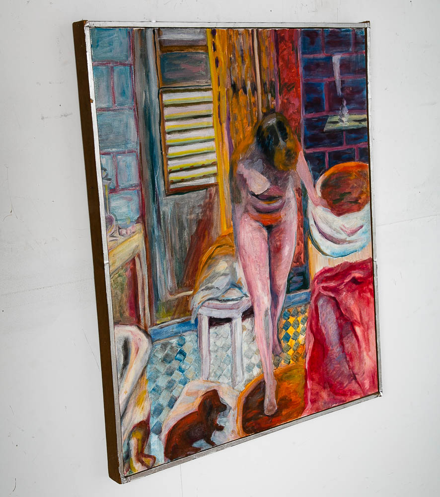 Mid Century Modern Painting Abstract Nude Female Original Art Artist Woman Colorful Mcm Bright - Image 3