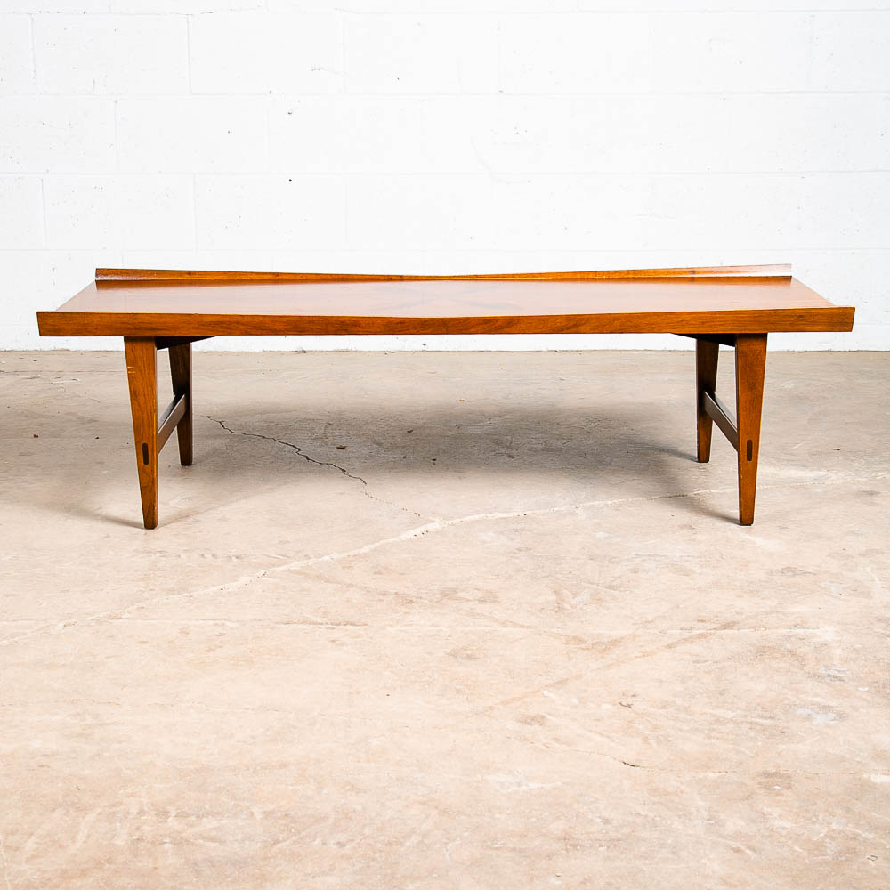 Mid Century Modern Coffee Table Lane Rosewood Inlay Vintage Surfbaord Walnut - Image 3
