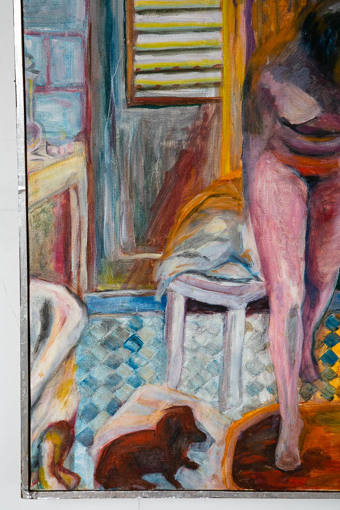 Mid Century Modern Painting Abstract Nude Female Original Art Artist Woman Colorful Mcm Bright - Image 8