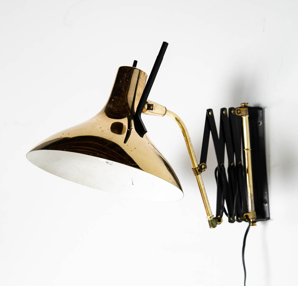 Mid Century Modern Lamp Wall Sconce Gerald Thurston Lightolier Brass Metal Gold - Image 10