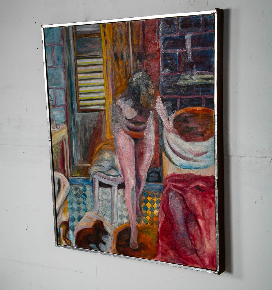 Mid Century Modern Painting Abstract Nude Female Original Art Artist Woman Colorful Mcm Bright - Image 2