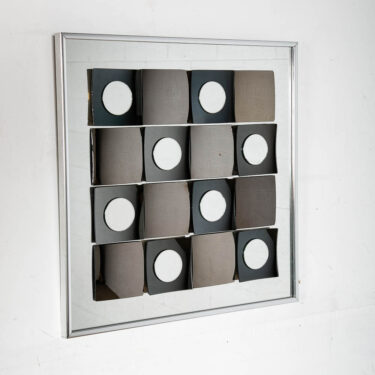 Mid Centurn Modern Mirror Wall Art Glass Square Hal Bienenfeld Geometrical 70s