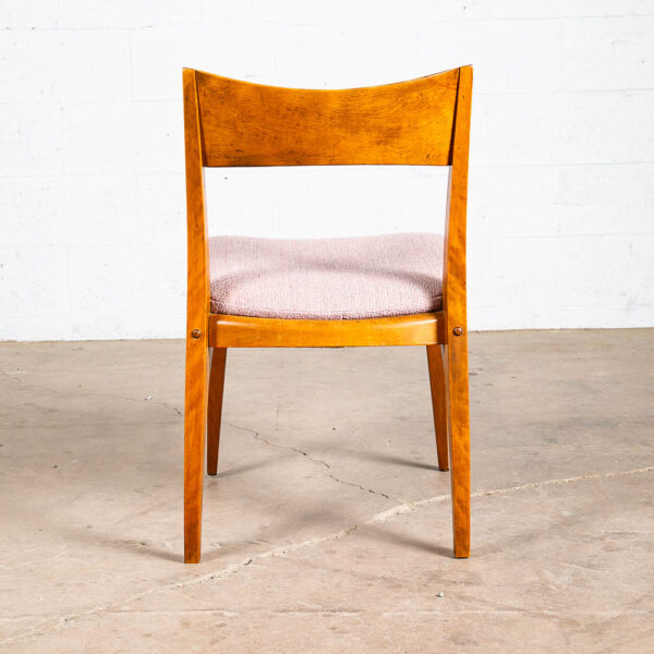 Mid Century Modern Dining Chairs Set of 6 Heywood Wakefield Peach Pink Maple Armchairs Captain - Image 7