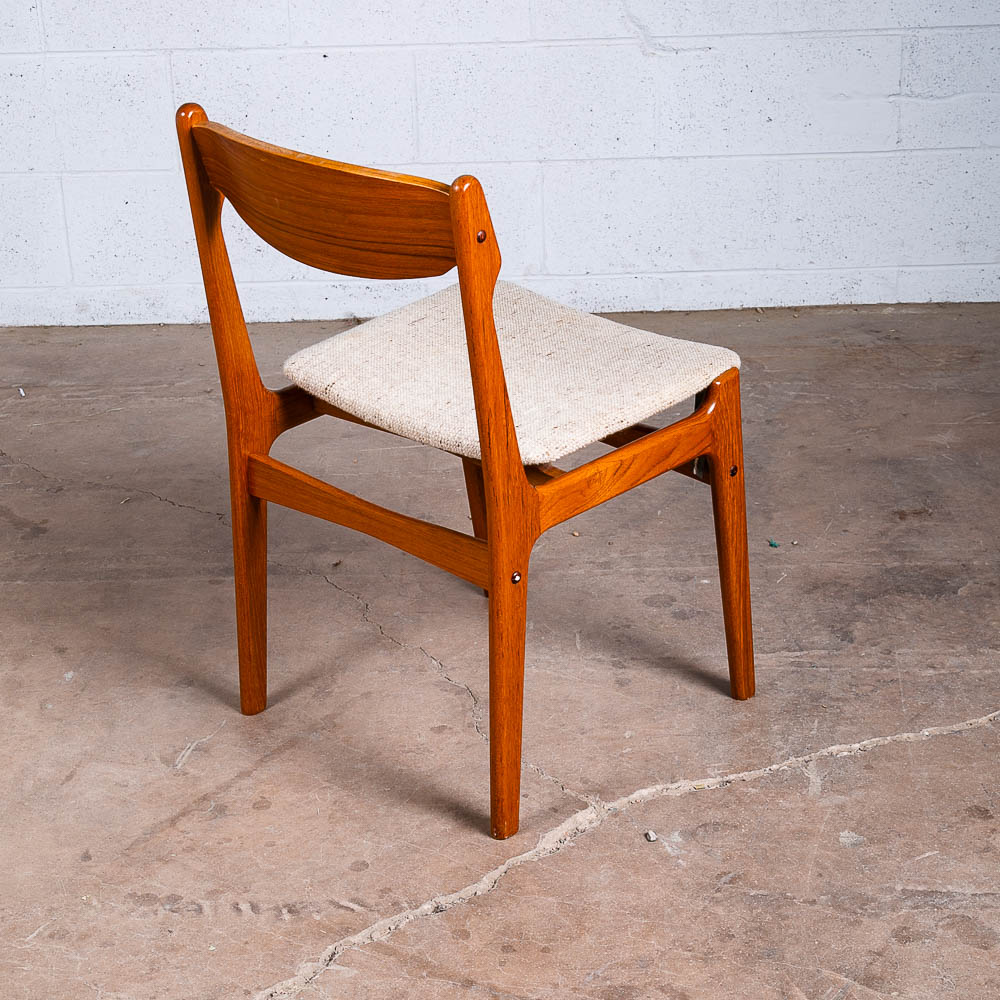 Mid Century Danish Modern Dining Chair Solid Teak White Findahls Denmark Vintage - Image 3