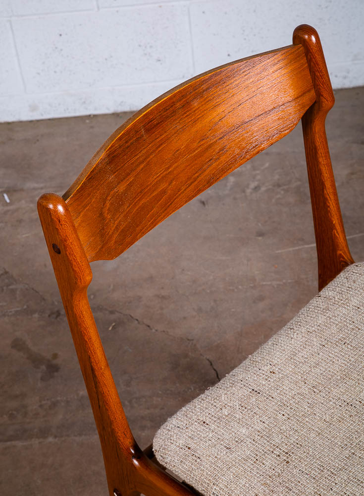 Mid Century Danish Modern Dining Chair Solid Teak White Findahls Denmark Vintage - Image 12