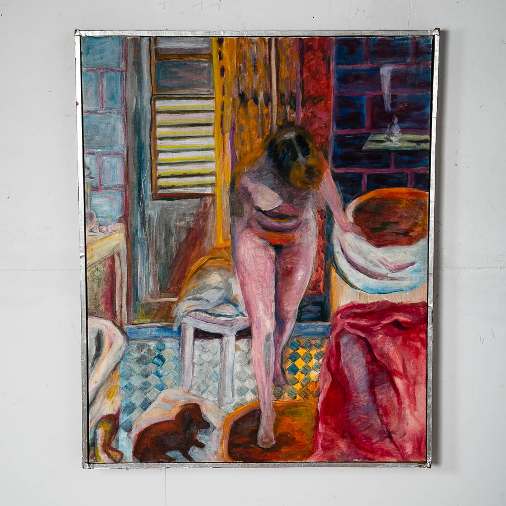 Mid Century Modern Painting Abstract Nude Female Original Art Artist Woman Colorful Mcm Bright