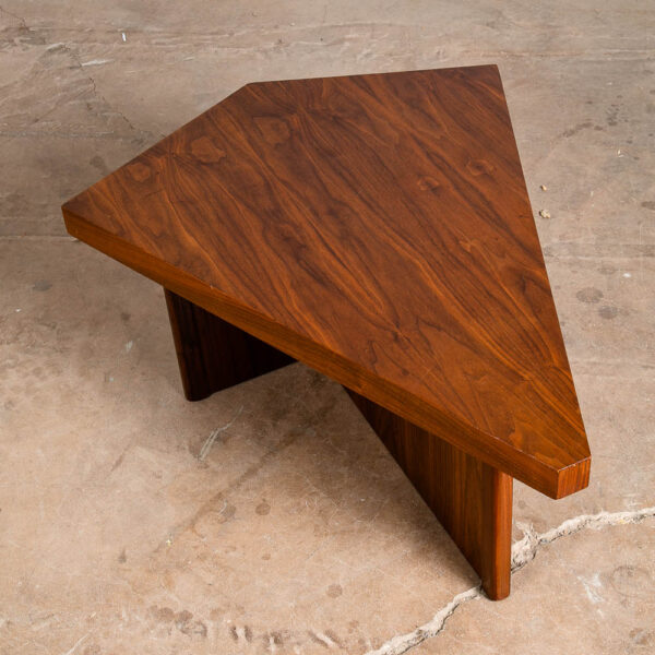 Mid Century Modern End Table Side Martin Borenstein Design Walnut Triangle MB - Image 2