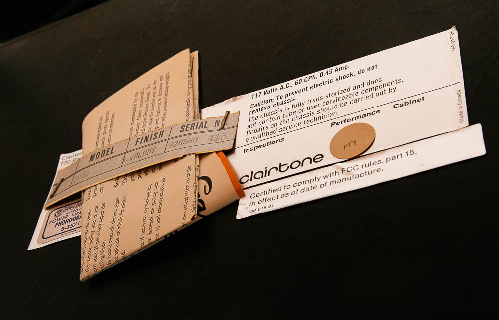 Mid Century Modern Stereo Console Clairtone Project T11-G3 Walnut Cart Hifi 1966 - Image 10