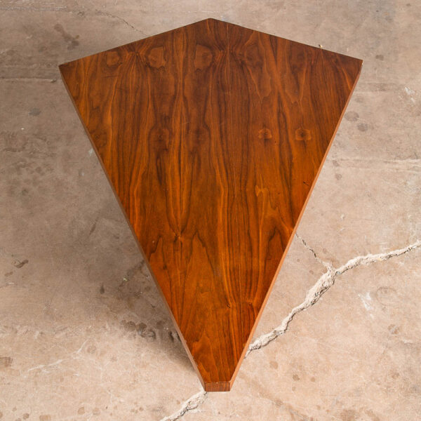 Mid Century Modern End Table Side Martin Borenstein Design Walnut Triangle MB - Image 3