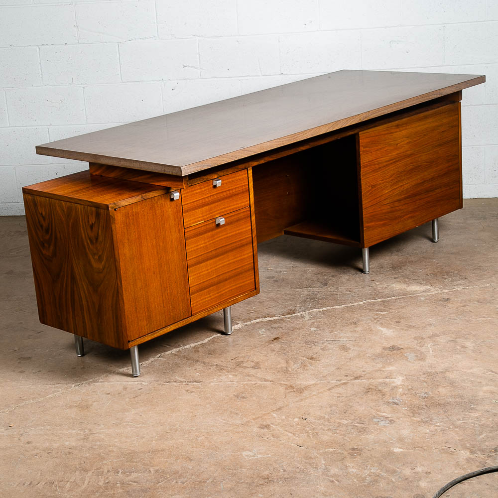 Mid Century Modern Desk Executive George Nelson Herman Miller Credenza Walnut NM - Image 4