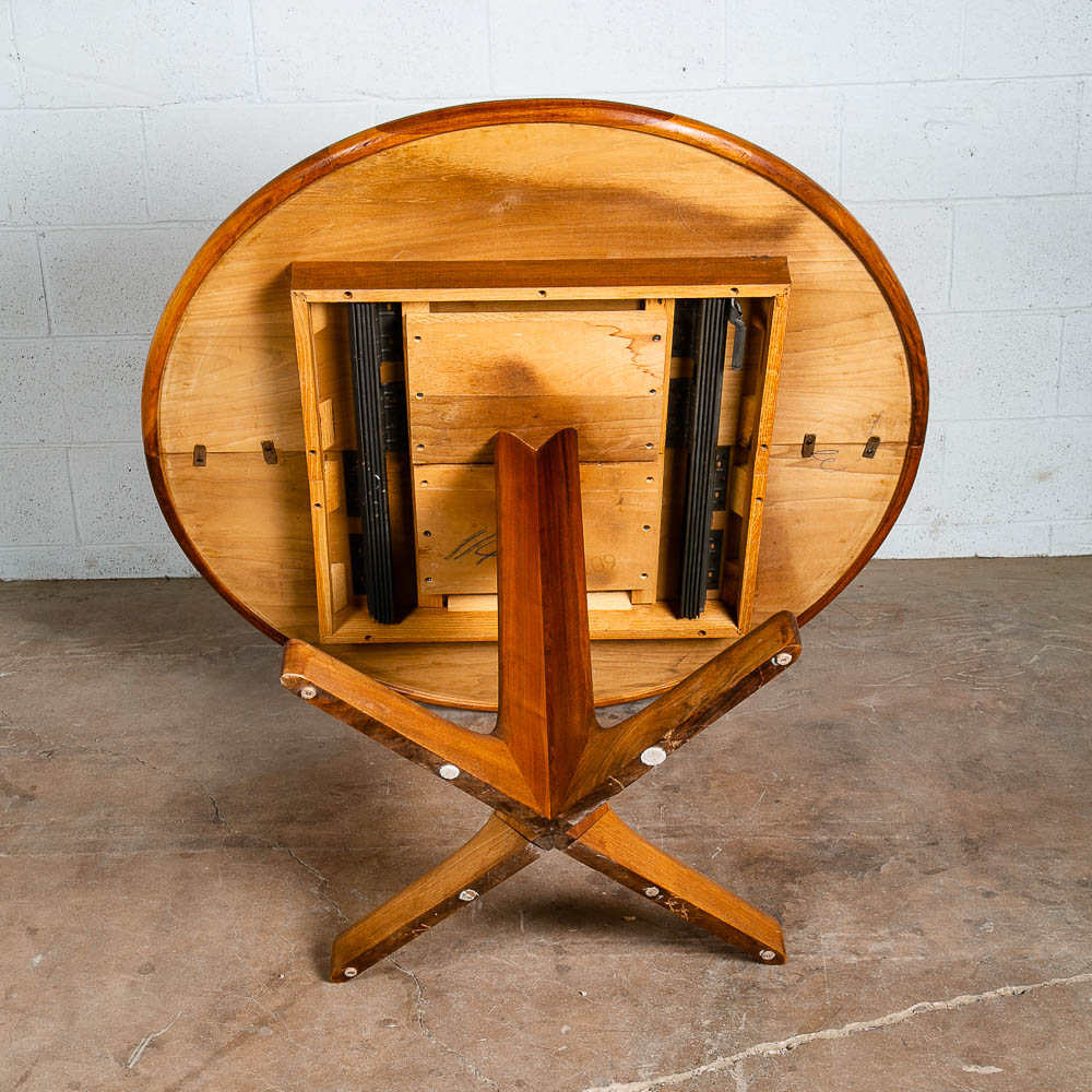 Mid Century Danish Modern Dining Table Round Teak Restored Denmark Vintage - Image 4