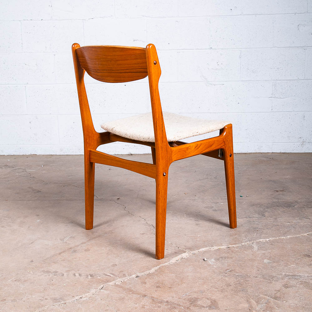 Mid Century Danish Modern Dining Chair Solid Teak White Findahls Denmark Vintage - Image 5