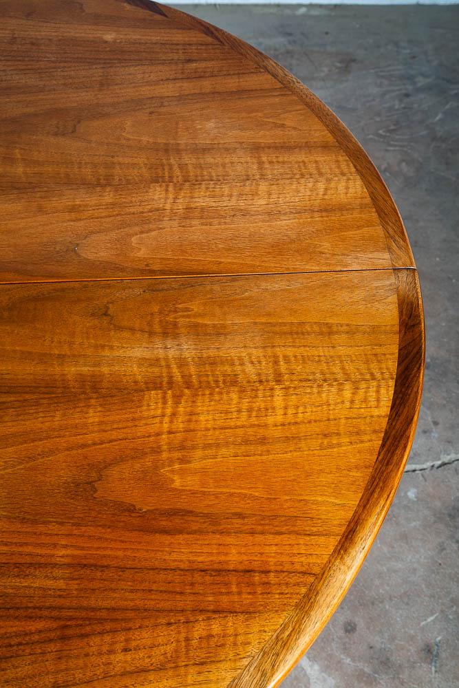 Mid Century Danish Modern Dining Table Round Teak Restored Denmark Vintage - Image 7