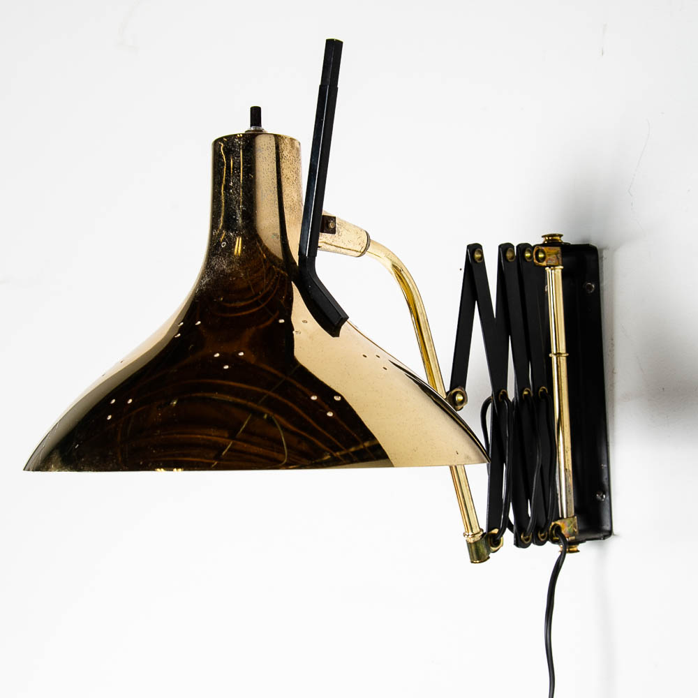 Mid Century Modern Lamp Wall Sconce Gerald Thurston Lightolier Brass Metal Gold - Image 3