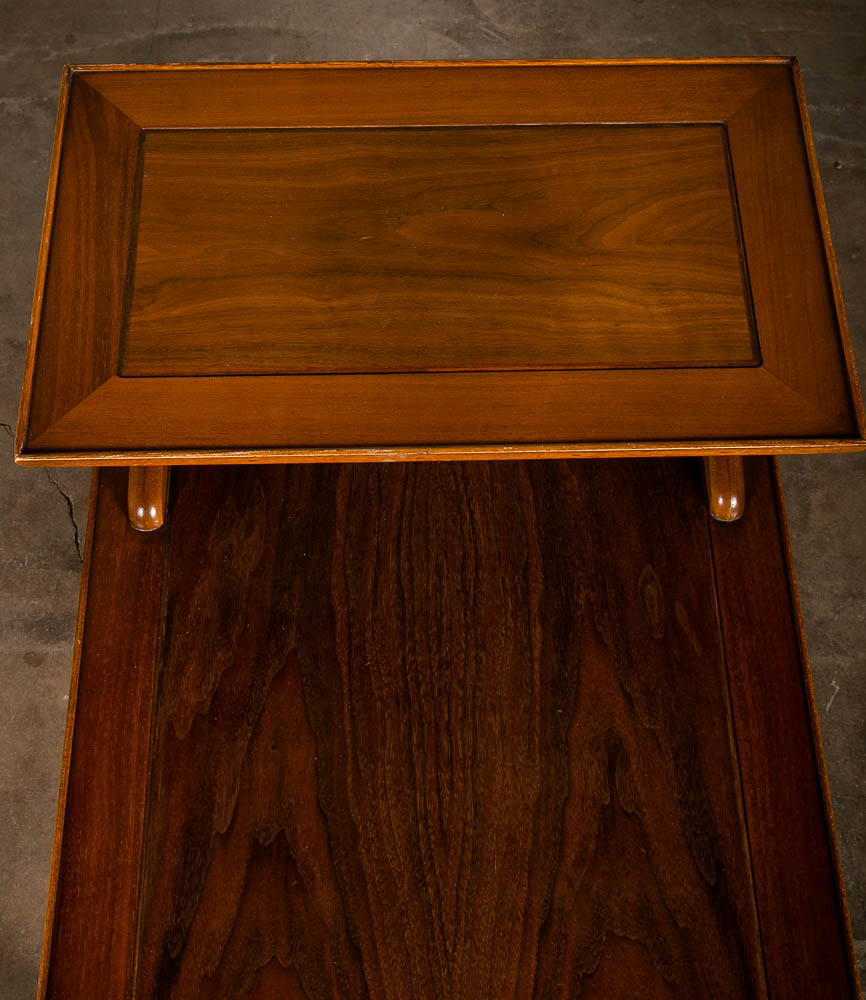 Mid Century Modern End Table Step Up Lane Copenhagen Vintage 2 Tier Walnut 1957 - Image 10